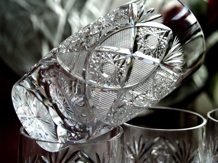 Bleikristall Wasserglas handgeschliffen