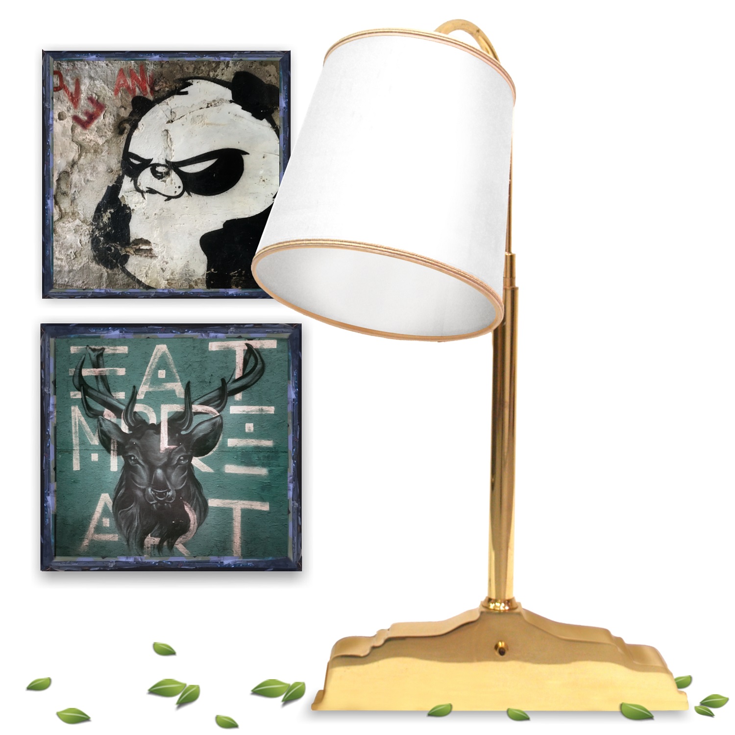 Schreibtischlampe Messing große goldene Vintage Lampe (1/6) Schreibtischlampe Messing Vintage groß