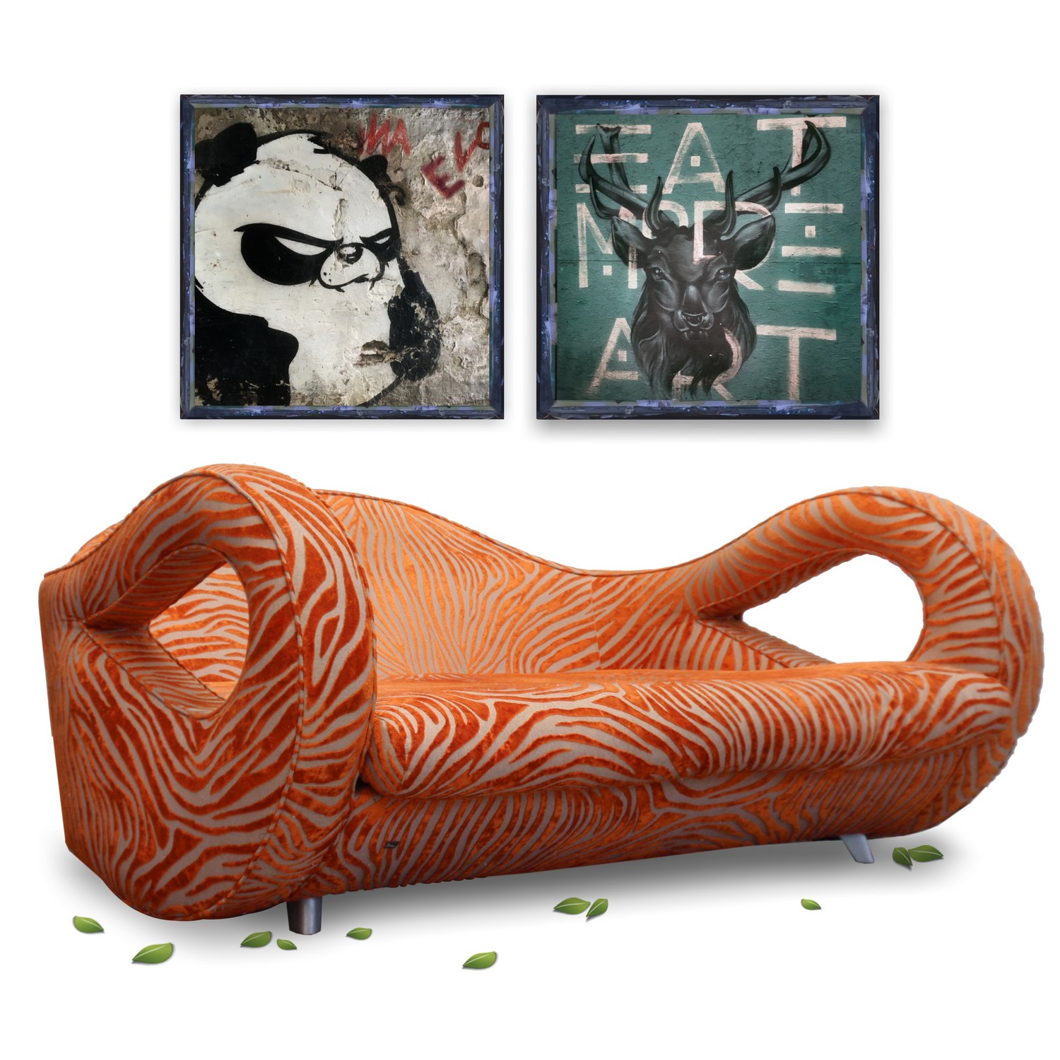 Bretz Sofa Slowrider Zebra Orange achtsam gebrauchtes Designermöbel Tangerine