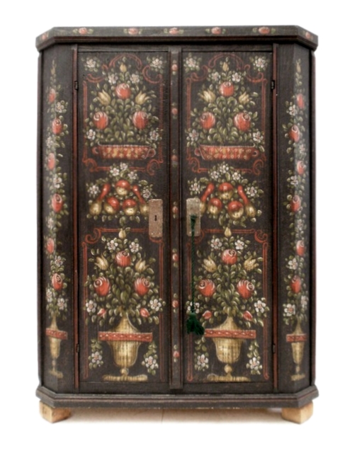 Dielenschrank antiker Bauernschrank Tölzer Landhausstil bemalt Vollholz Antiker Bauernschrank Tölzer Möbel bemalt