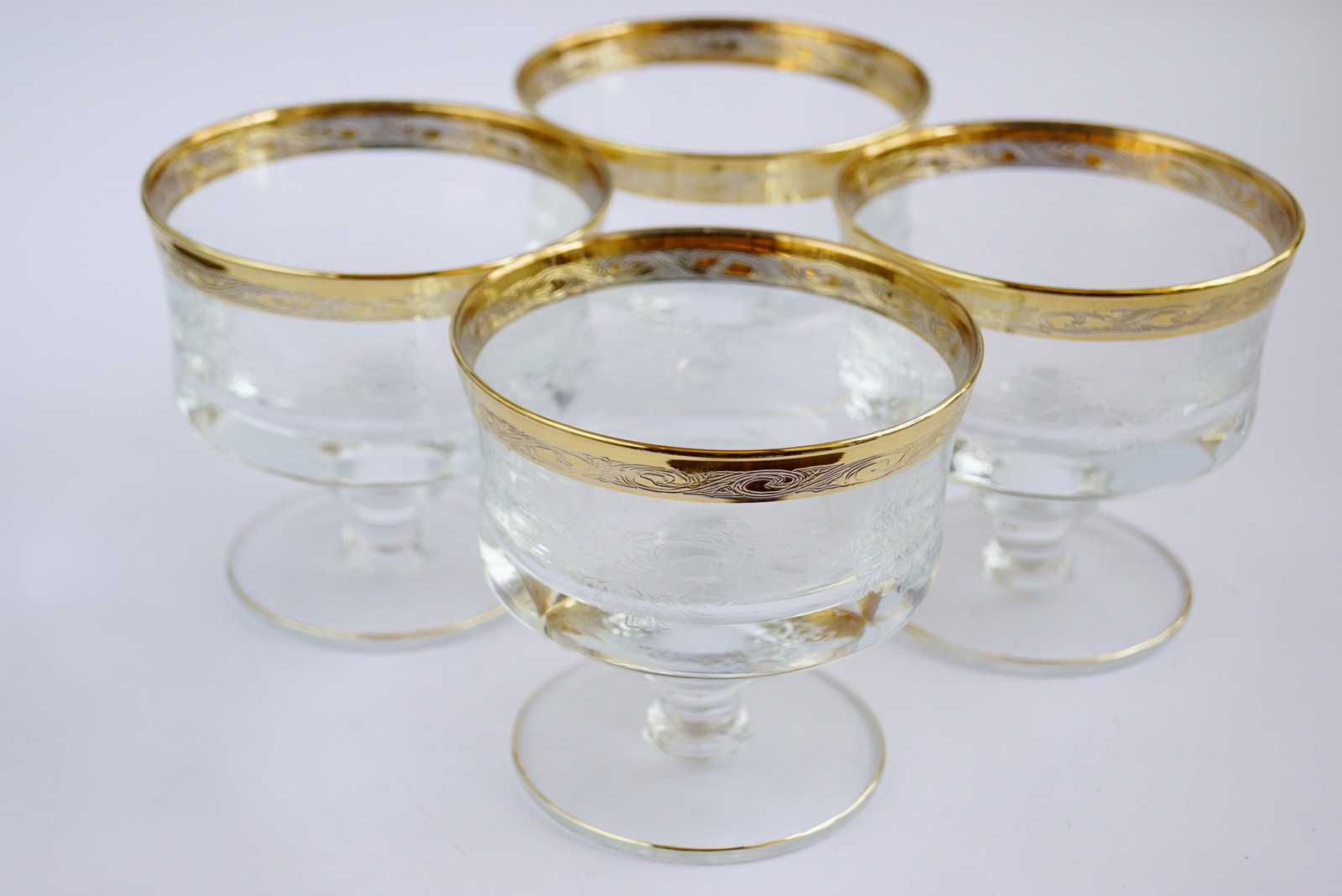 Champagnergläser Murano Medici Goldrand Sorbetglas Vintage neuwertig