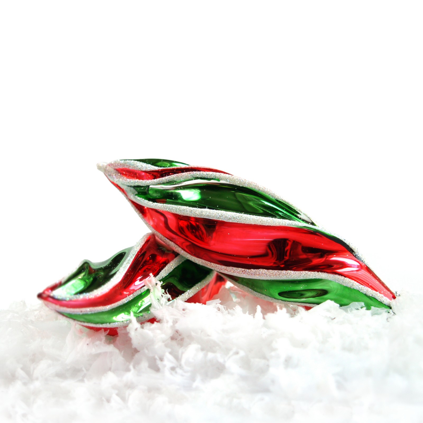 Christbaumschmuck Zapfen gedreht rot grün Glitter Glas Lauscha Christbaumschmuck Glas Handarbeit