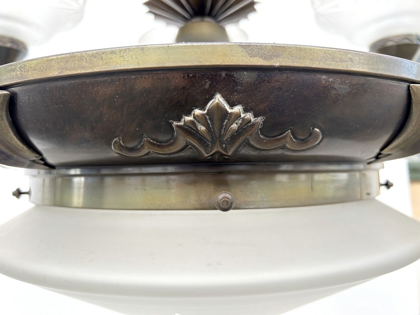 Art Deco Luster Kronleuchter Glasschirme antik