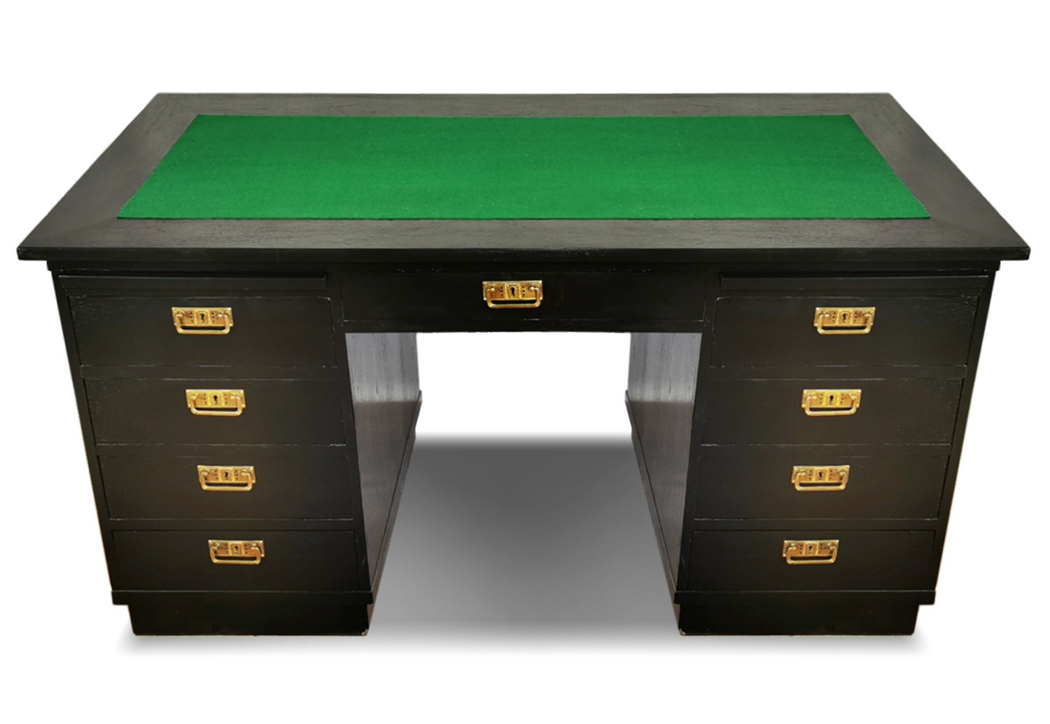 Schreibtisch Jugendstil 1920 antik restauriert, schwarzer Freisteher