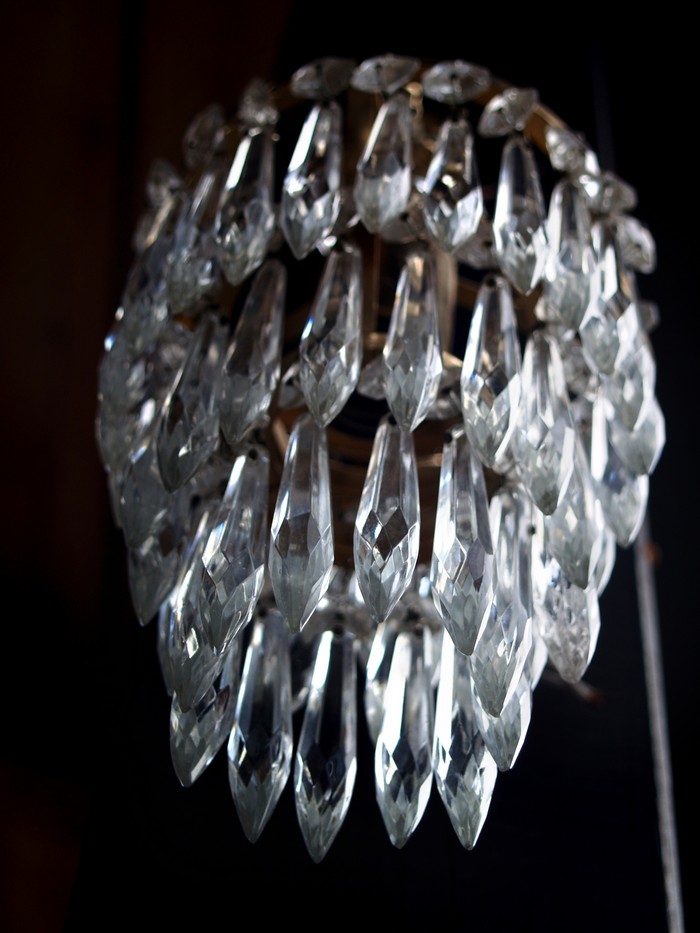 Wandlampe Kristallglasbehang