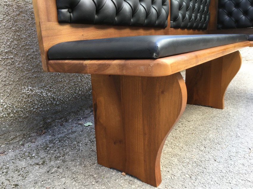 Eckbank Nussholz Leder