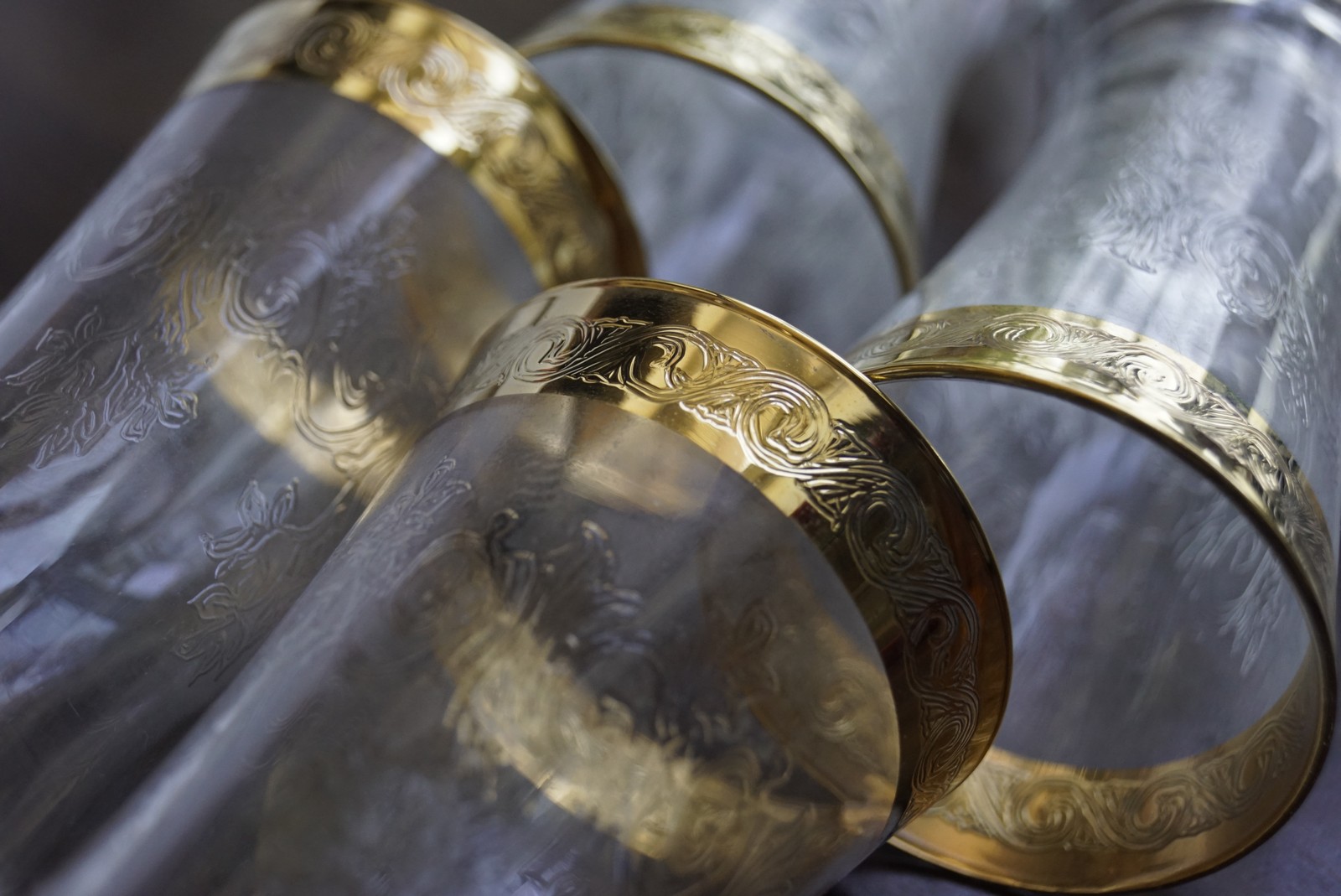 Bleikristallgläser Murano Medici Goldrand Sektgläser Vintage vergoldet Champagnerflöten