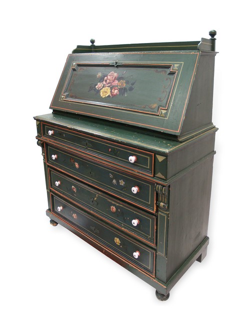Schreibkommode Sekretär antik bemalt