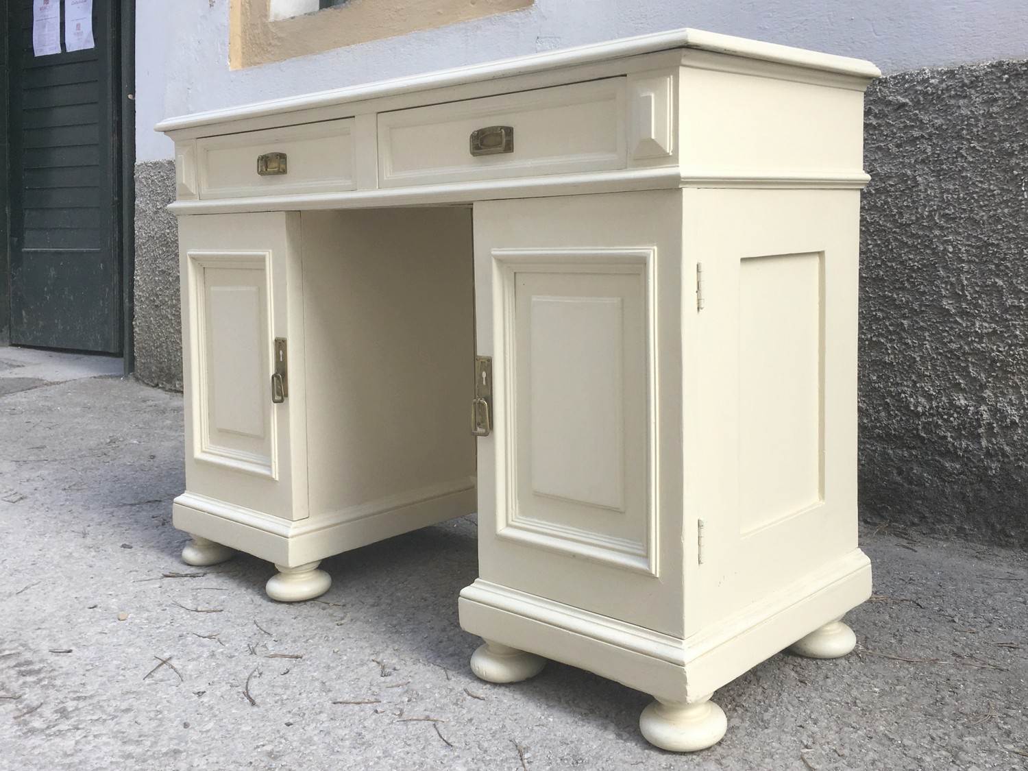 Schreibtisch antik creme weiß Konsole-Tisch vintage Möbel