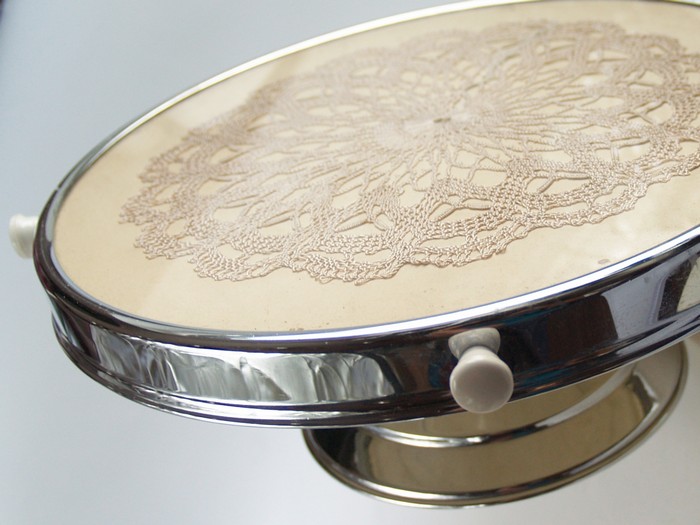 Shabby Chic Tortenplatte drehbar