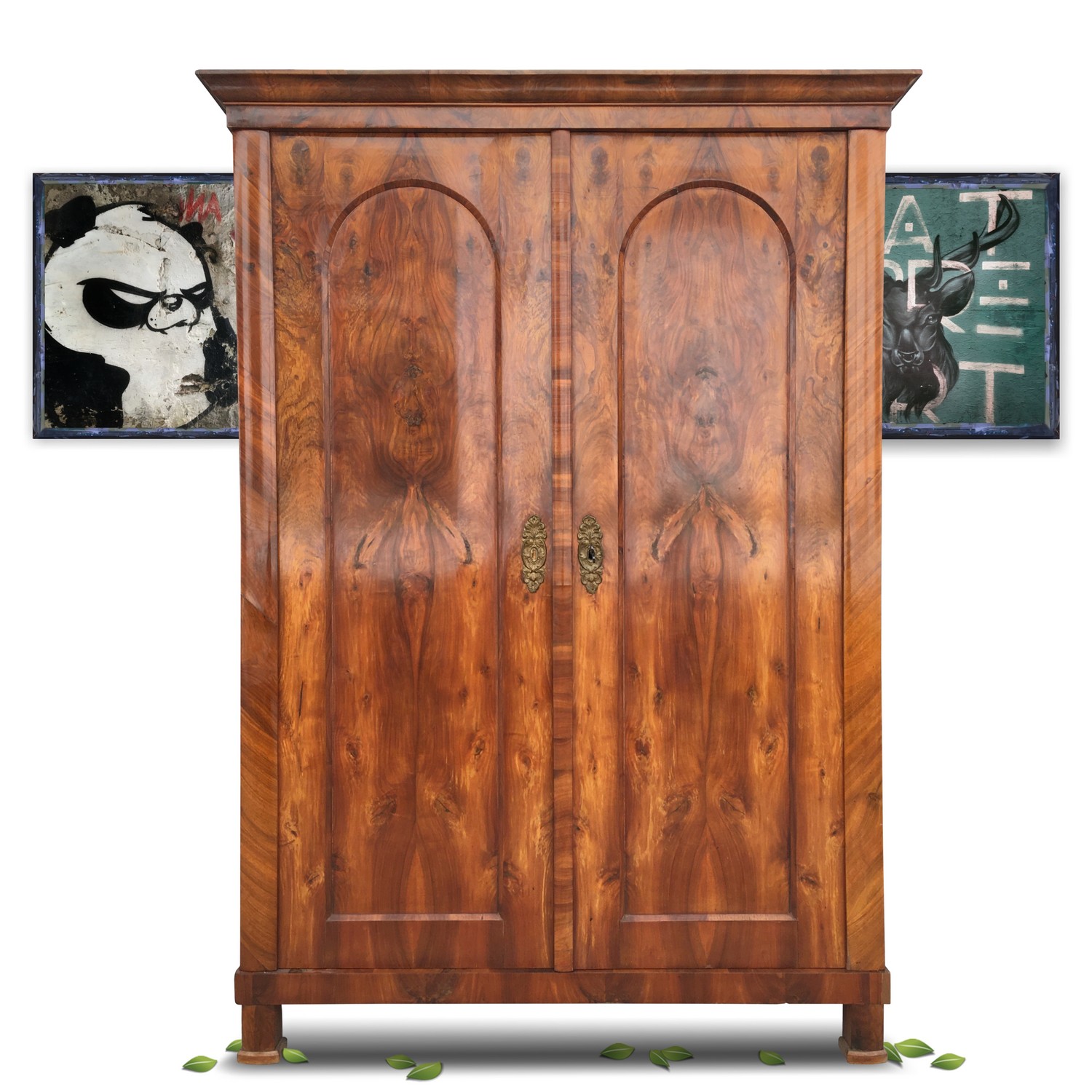 Antiker Schrank Keilschrank zerlegbar Nussholz Original Biedermeier Biedermeier Schrank antik Keilschrank Hallenschrank zerlegbar Nussholz Original