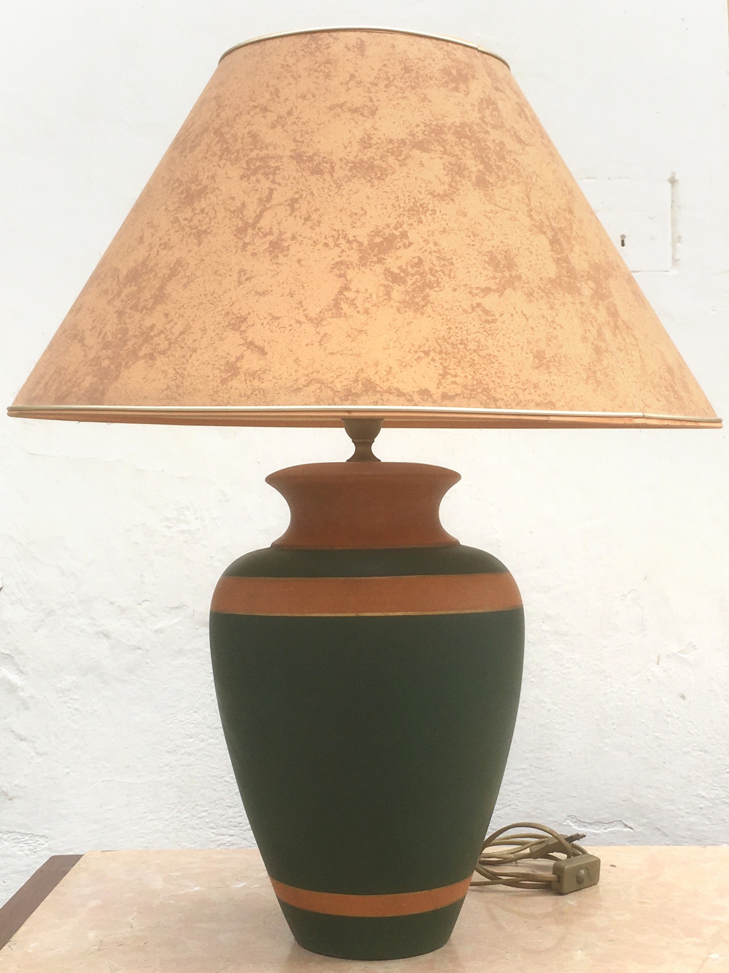 Tischlampe braun schwarz Keramik Afrika Design Konsolenlampe vincent cadeaux