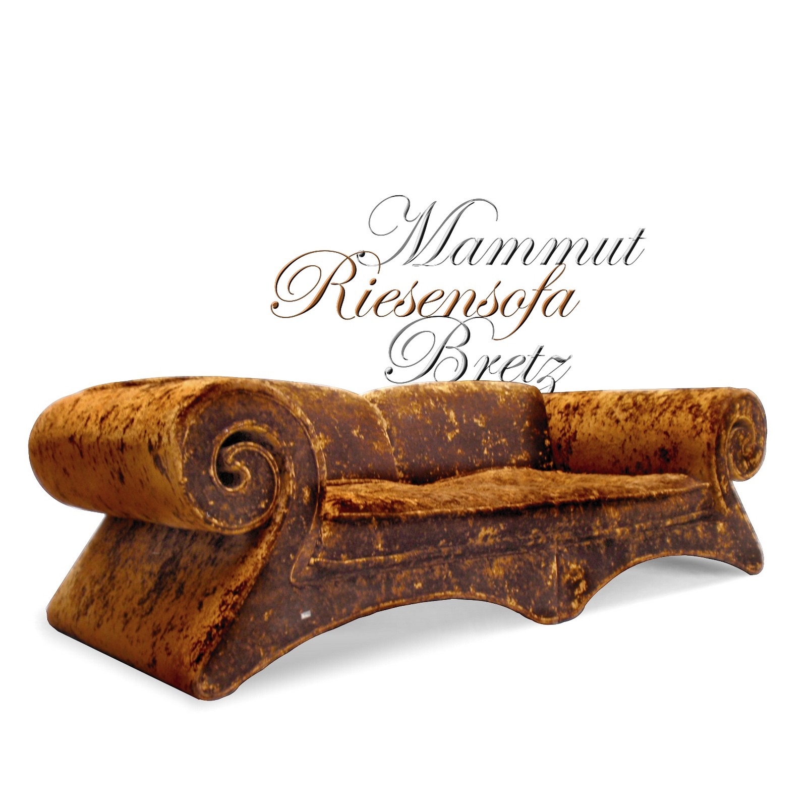 BRETZ Mammut Sofa Möbel GOLD Riesensofa Bretz Sofa Mammut Gold