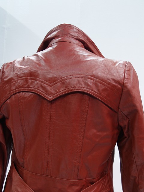 Retro Ledermantel lang