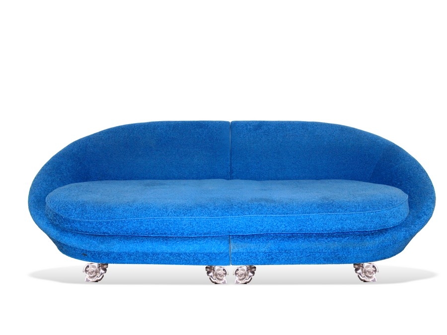 Bretz Sofa Designklassiker 3-teiliges Pool Riesensofa Schlafsofa Bretz Sofa Rosenfüße Pool blau gebraucht