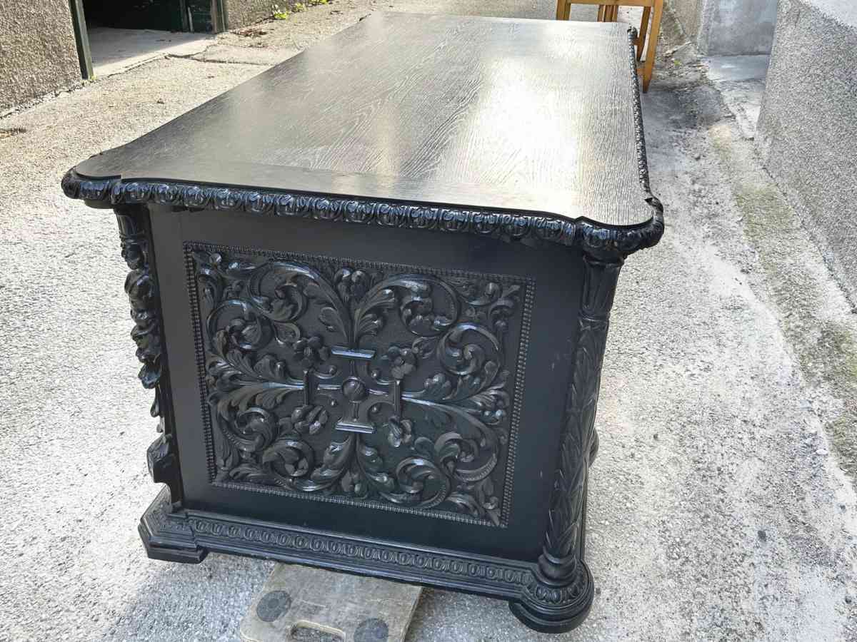 Antiquität Renaissance Schreibtisch antik Barock Möbel Mantura Kreuz Templer