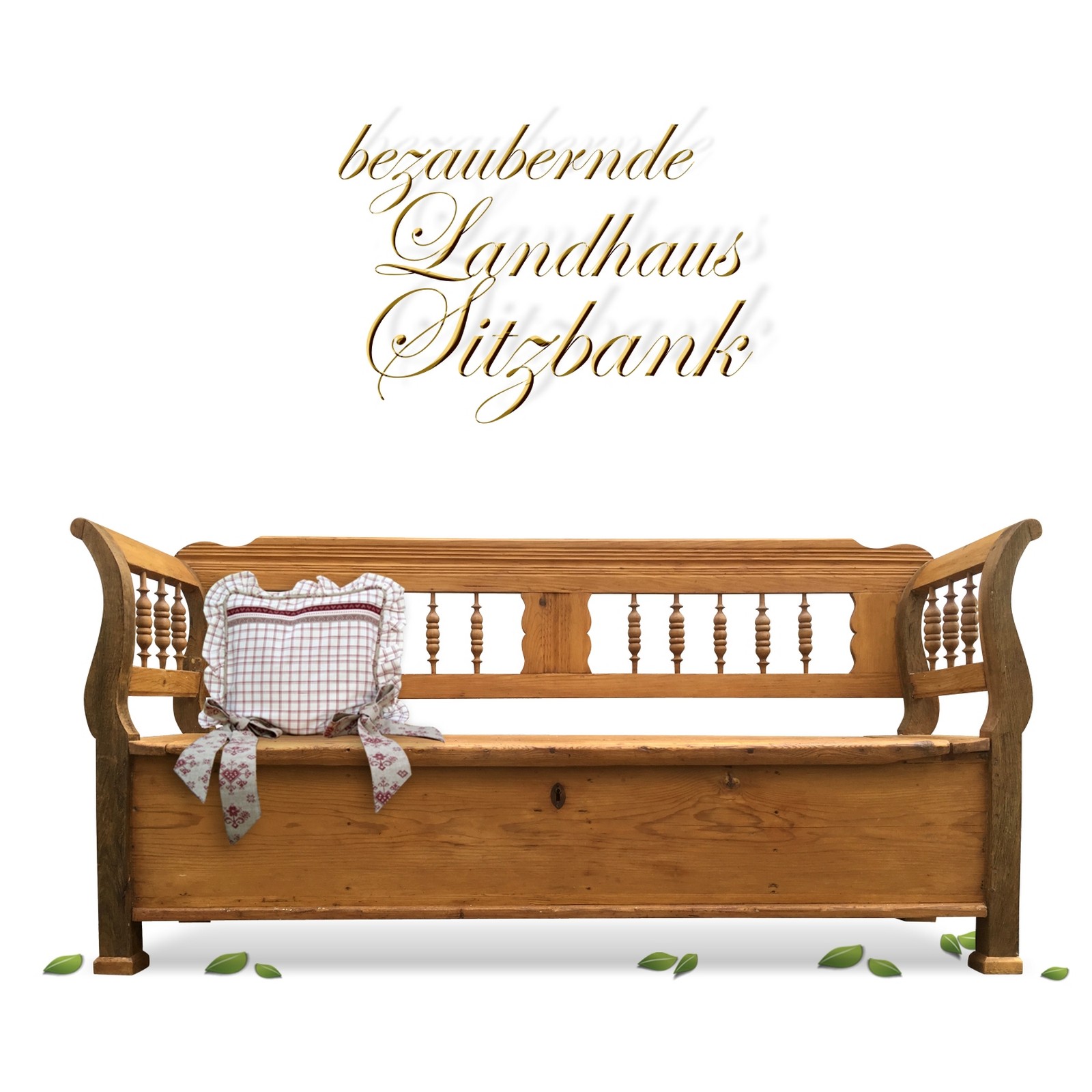 Truhenbank antik Sitzbank Vintage Küchensitzbank Weichholz Truhenbank Weichholz