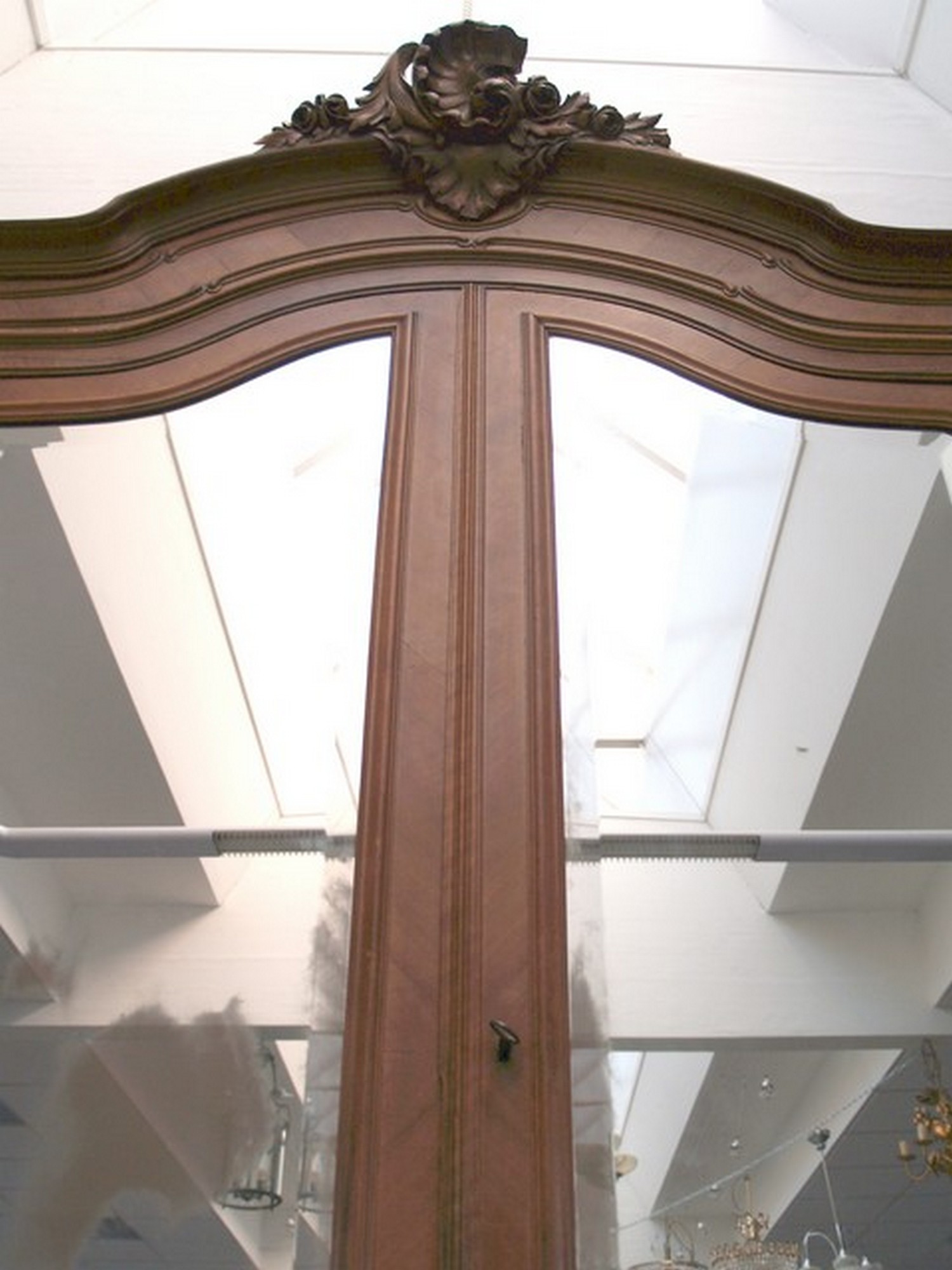 antiker Schrank Spiegel groß Vollholz