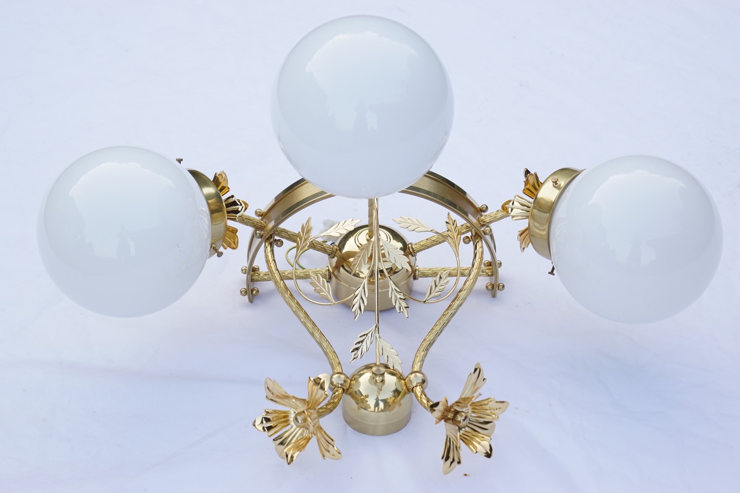 Wandlampe Orion Wien goldener Leuchter Glaskugeln "Opernball" Antikstil Lampe