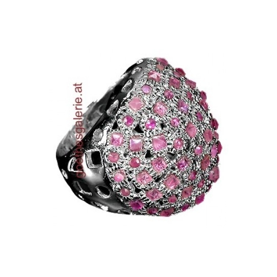 Rubin 925 Silber Ring groß