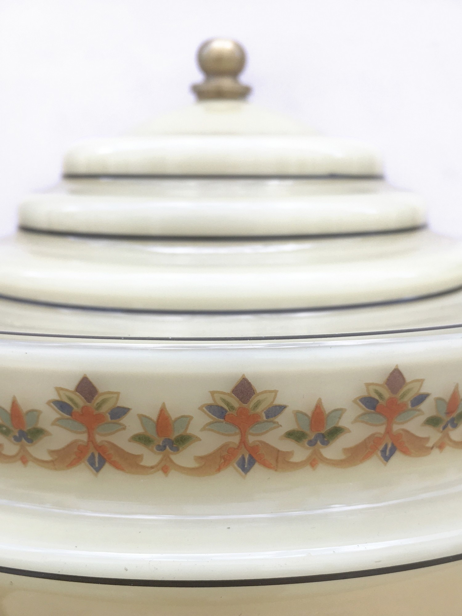 Tischleuchter antik Artdeco Lampe creme schwarz