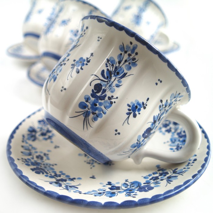Gmundner Kaffeeset blaue blumen