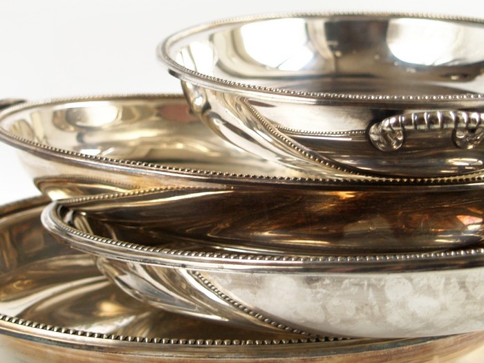 Servierplatte versilbert Warmhalteglocke Chafing Deckel Vintage