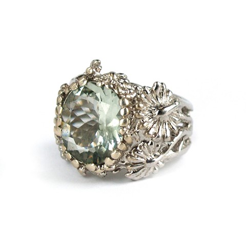 Ring 925 Silber Edelsteine Amethyst handgefertigtes Schmuckstück Silber 925 Ring Amethyst gruen