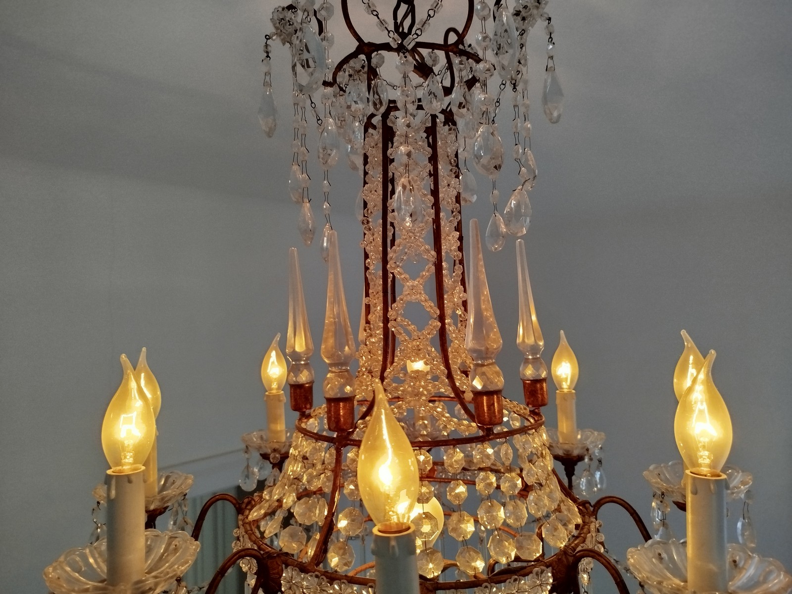 Neoklassizistischer Kronleuchter Kristall Murano Glas Antik Neoklassizistischer Kronleuchter Kristall Murano Glas Antik