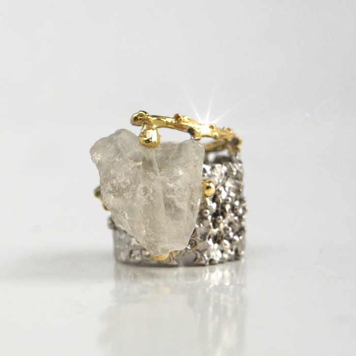 Bergkristall 925 Silber Ring SChmuck Handarbeit