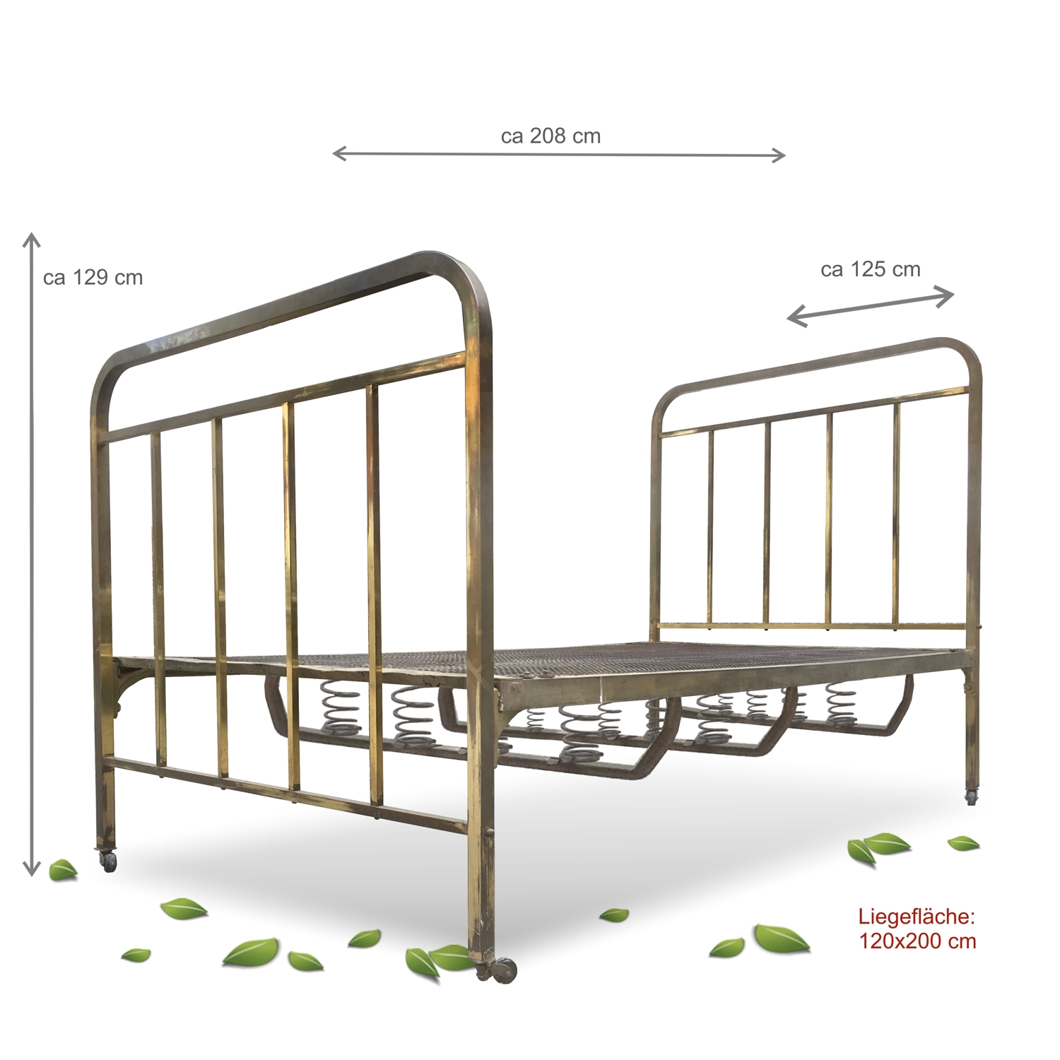 Messing Bett 20x120 antik