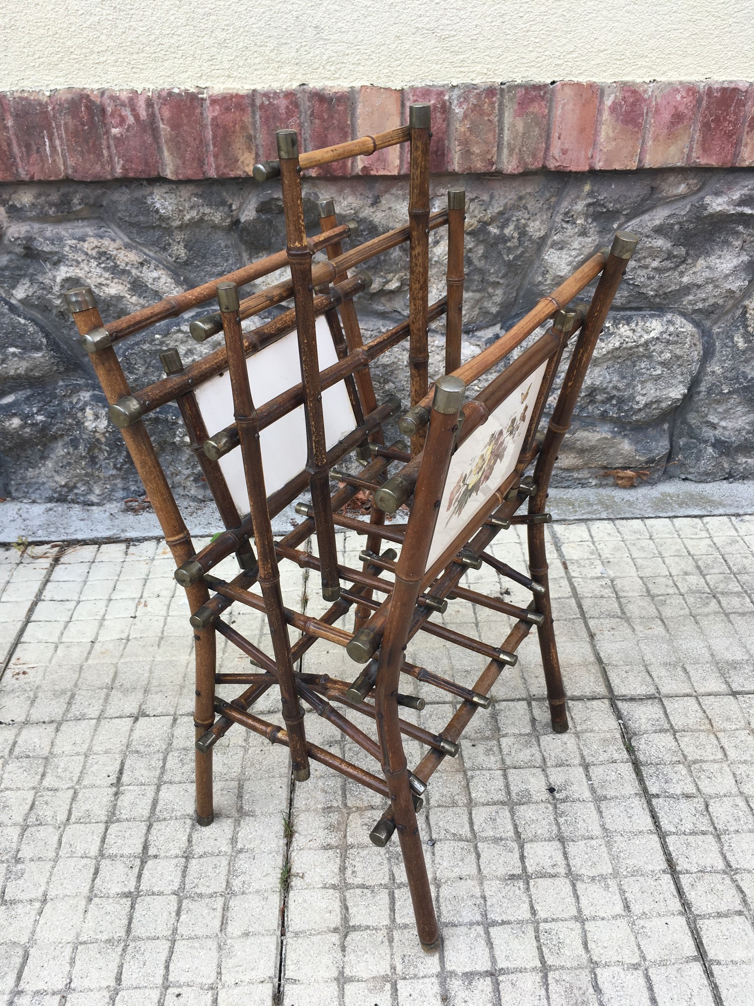 Zeitungshalter Regal Beistelltisch Thonet um 1900 antik Bambus