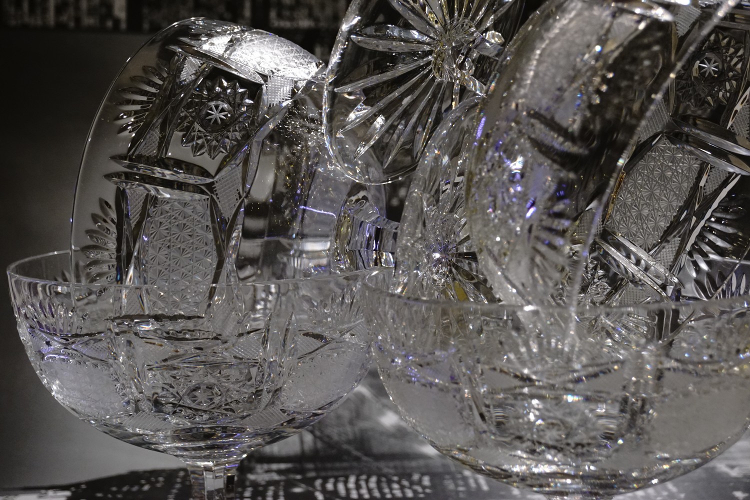 Champagnerschalen Bleikristall neuwertig Vintage schwer geschliffen