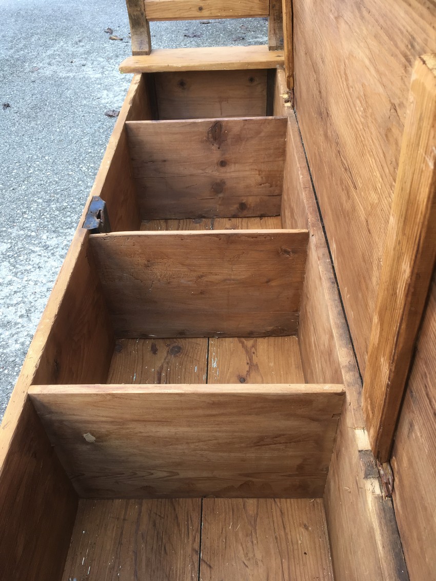 Landhaus Küchenbank Sitzbank Vintage antike Vollholz Küchensitzbank 1840 truhenbank restauriert