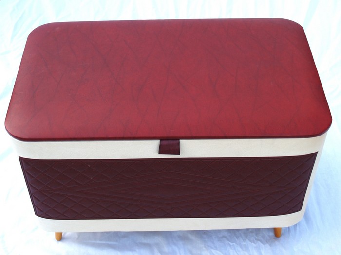 Sitztruhe Vintage Wäschetruhe Midcentury 60er-Jahre 50er Pastell Vintage