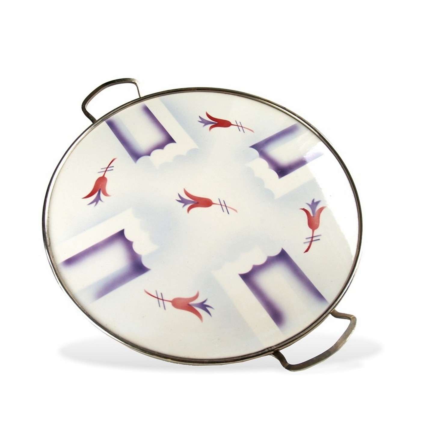 Tablett Vintage Tortenplatte ArtDeco Keramik Servierplatte Vintage Tortenteller