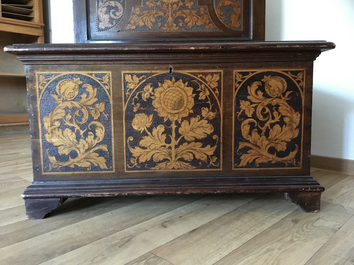 Truhenbank antik Vollholz Sitztruhenbank Möbel Antiquität