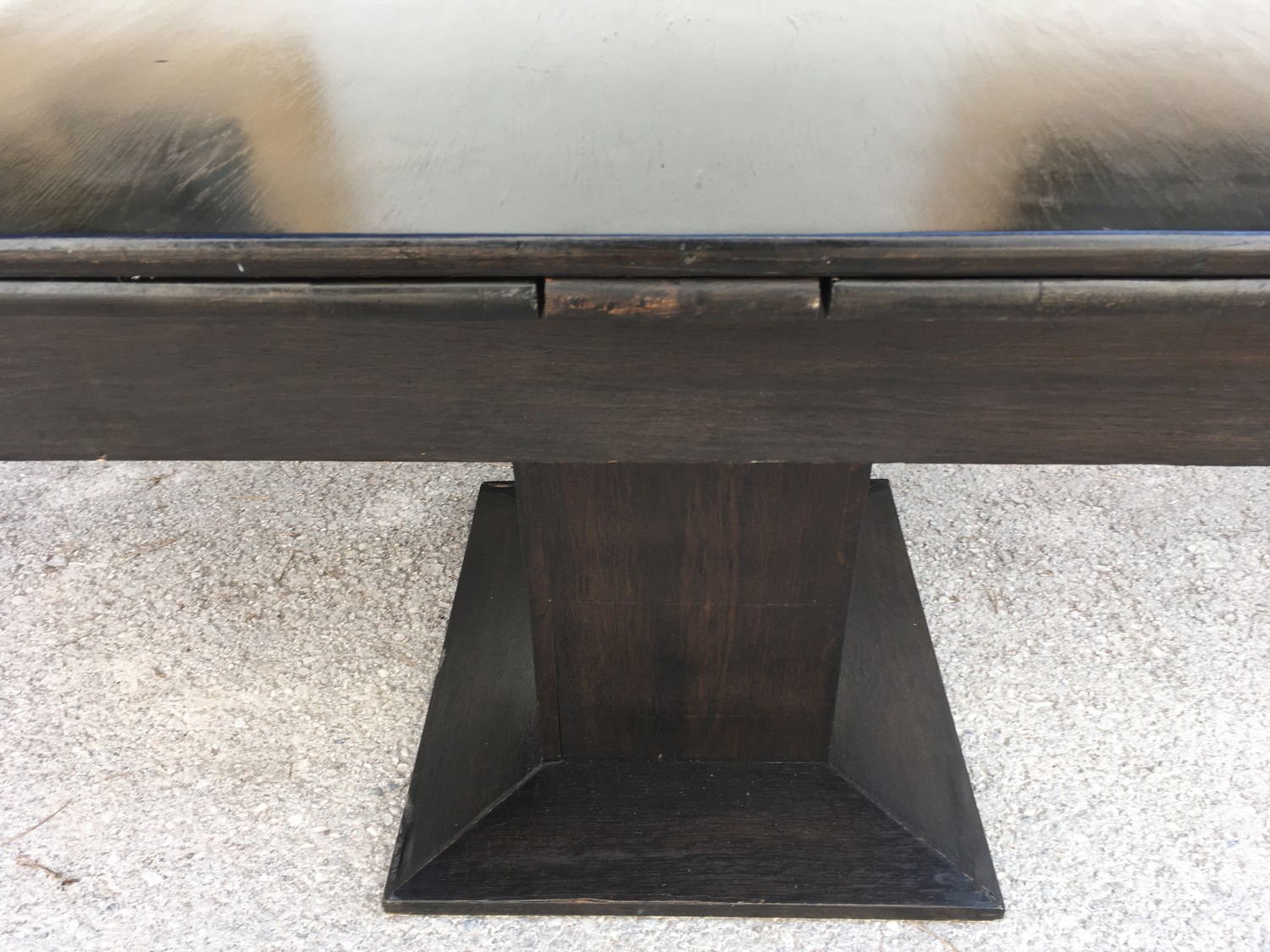 Tisch Jugendstil Esstisch ausziehbar Stempeltisch Speisetisch schwarz antik