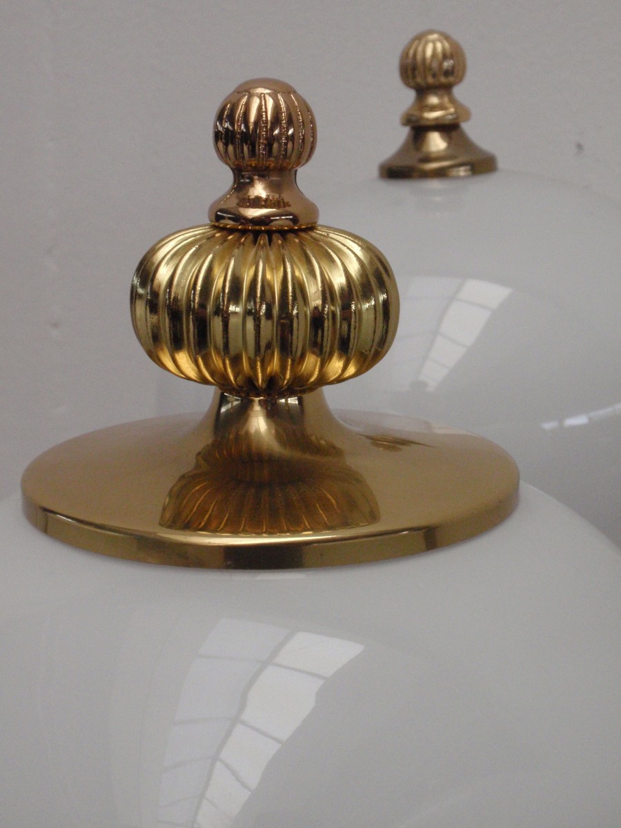 Tischlampe Messing Glas Kugel