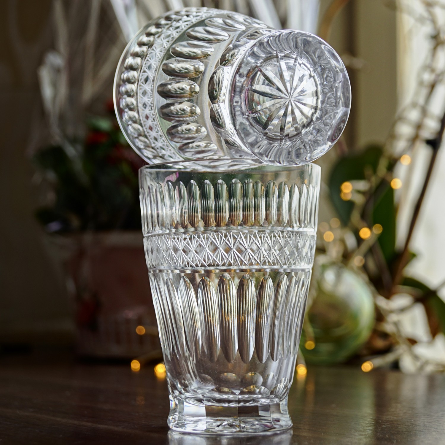 Bleikristall Wassergläser neuwertig Vintage Midcentury geschliffen