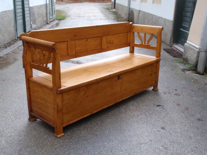 Truhenbank Weichholz antik