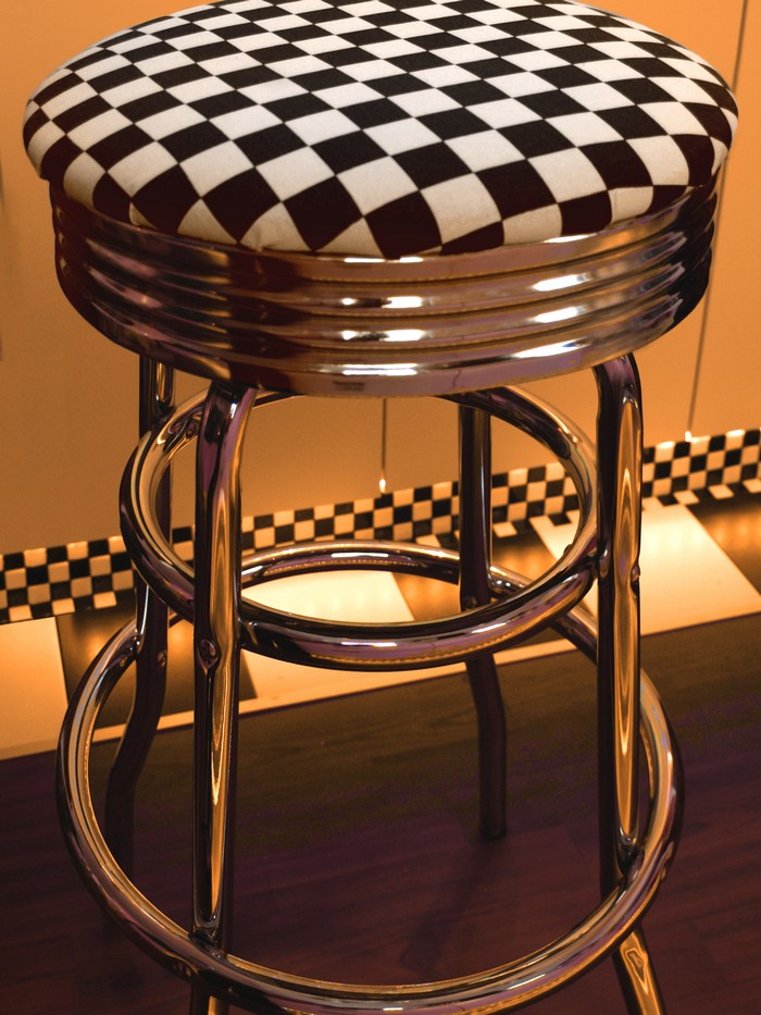 Barhocker American Diner Karo kariert