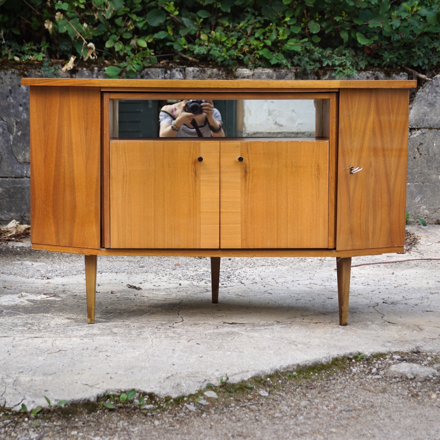 Barschrank Drehbar Eckkommode Kommode Bar Vintage Original Retro