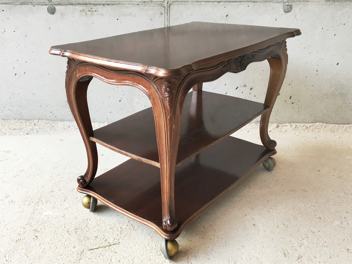 Servierwagen Barwagen Barockstil Serviertishc Holz