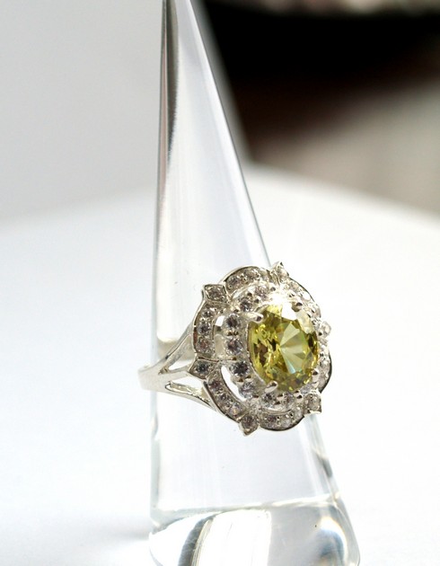 925 Silber Ring Cocktailring Peridot handgefertigt