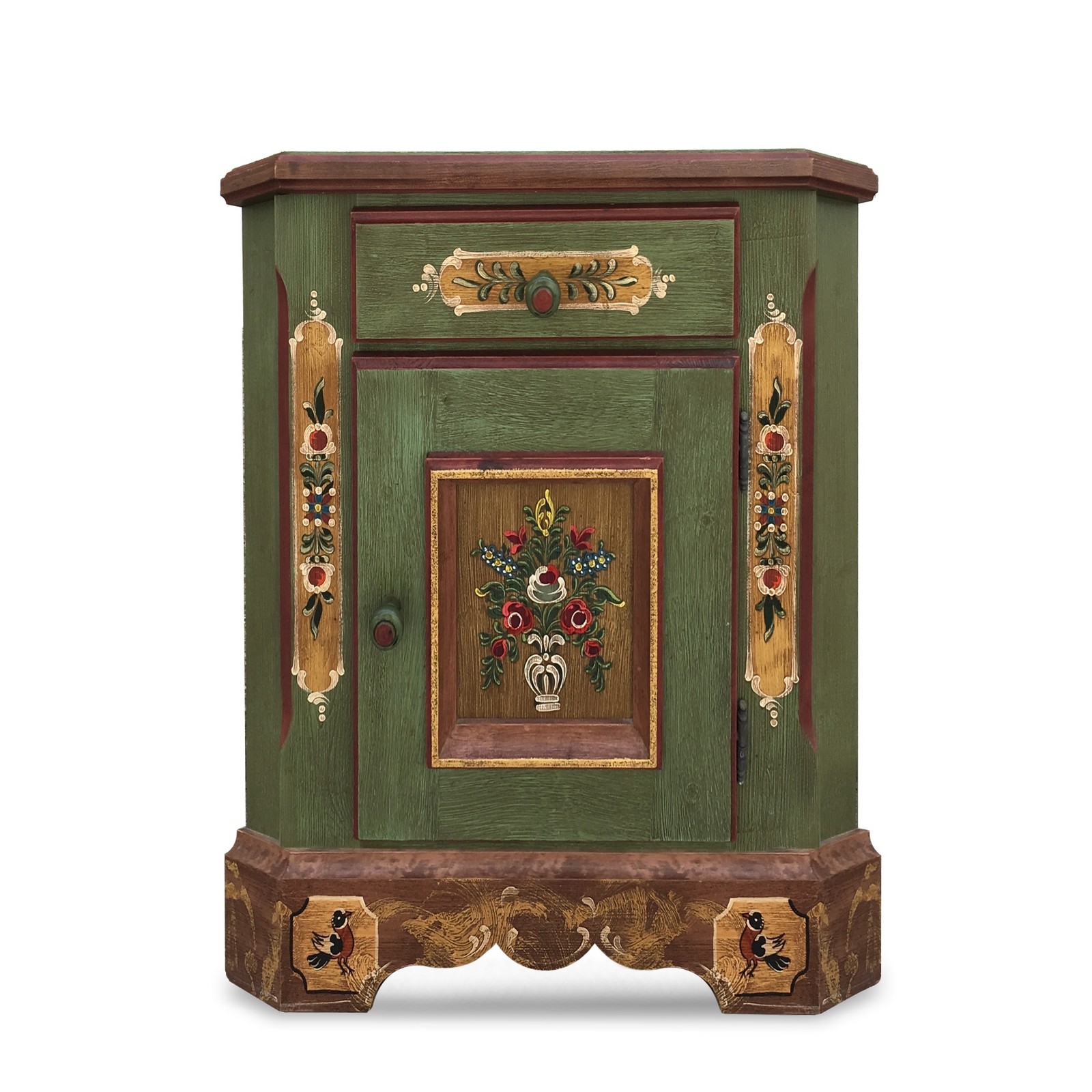 Voglauer Kommode Eckkommode handbemalt Anno 1800 gruen Eckkommode Voglauer