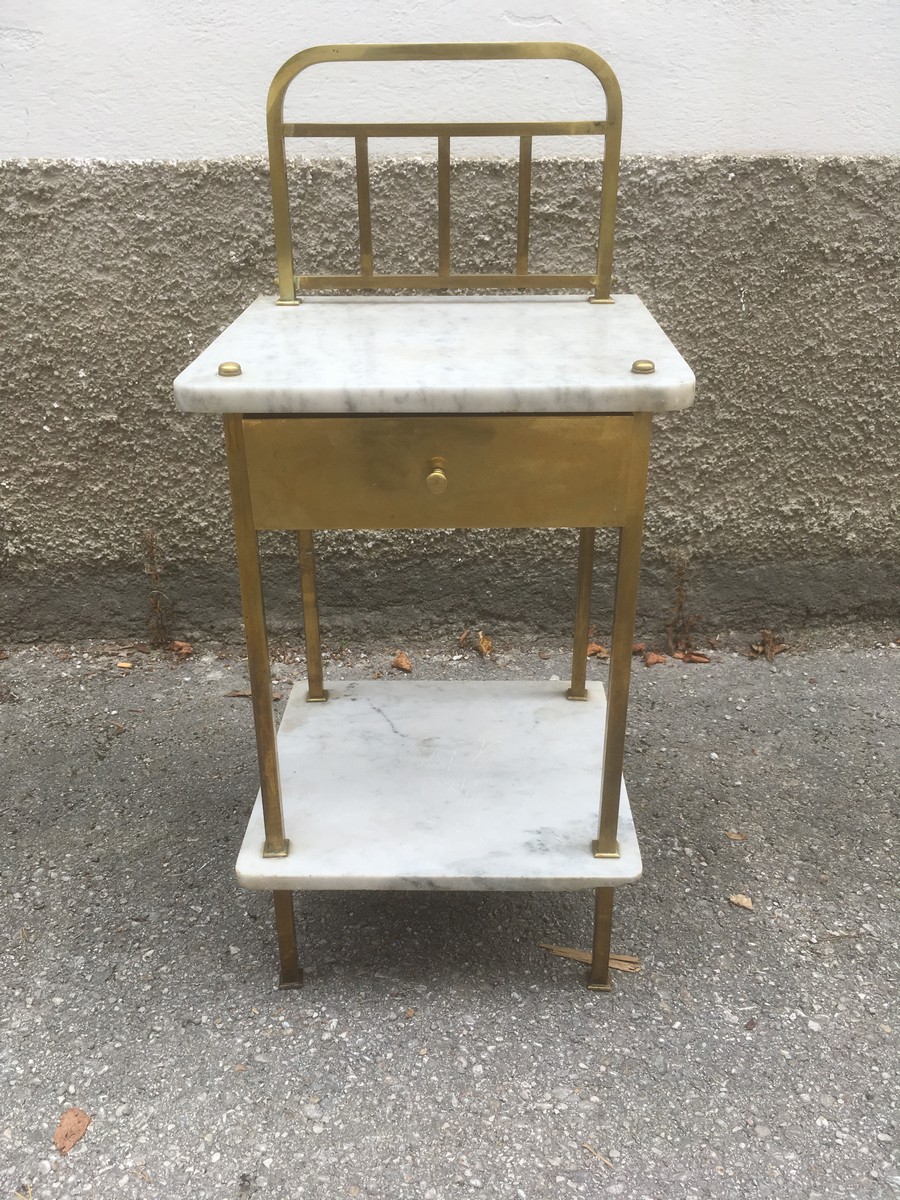 Jugendstil Messing Marmor Tisch KOmmodeJugendstil Messing Marmor Tisch