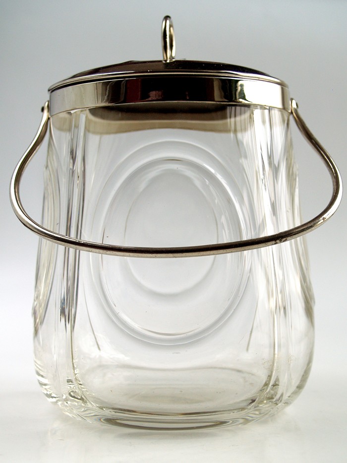 Deckeldose Glas antik