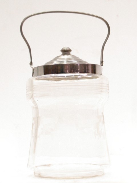 antike Glasdose Deckeldose