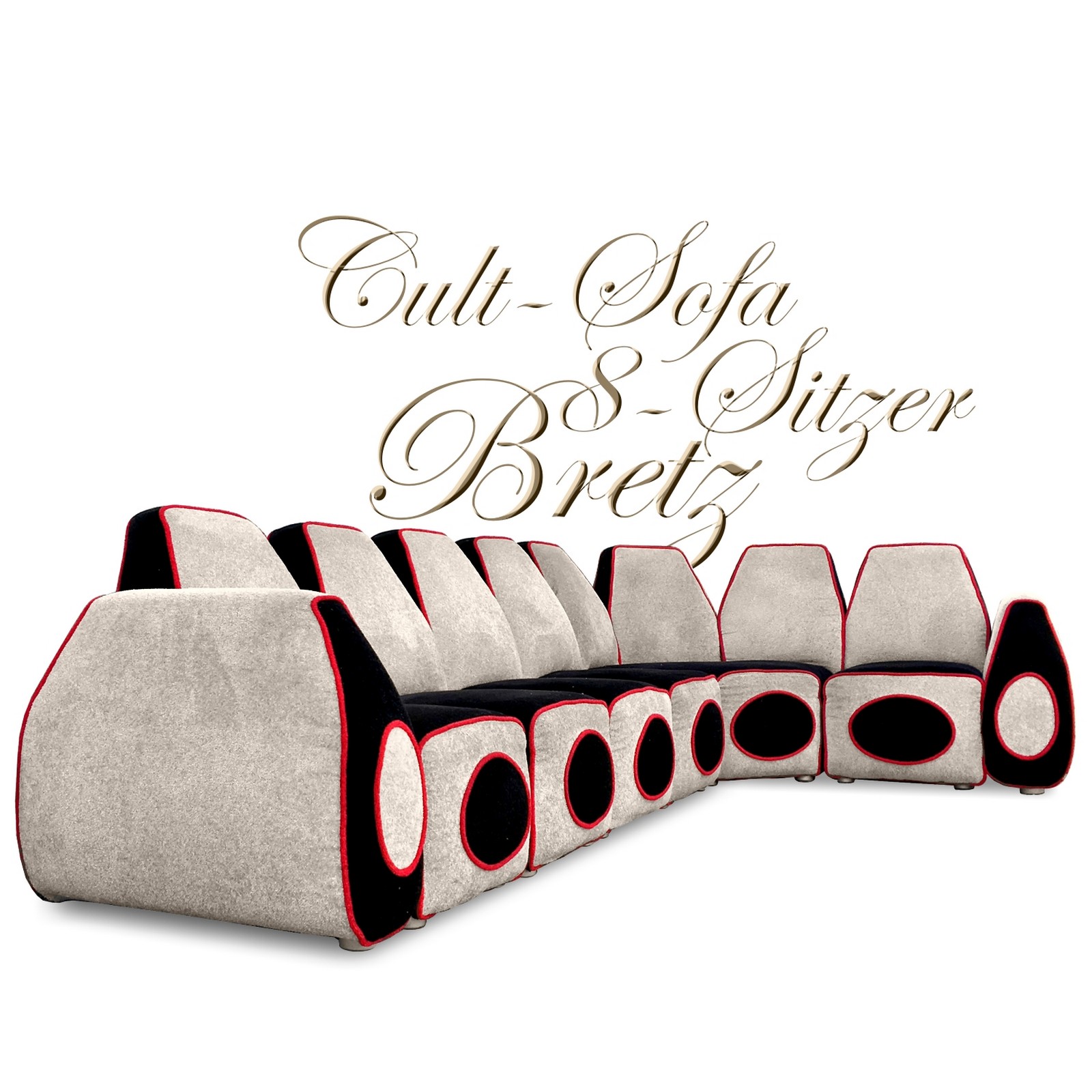 Bretz Sofa Riesen-Wohnlandschaft individuell stellbare Elemente Bretz Ecksofa Popart